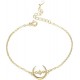 14K Gold Plated Moon Bracelet 925 Sterling Silver Crescent Moon Star Charm Bracelet Gift For Women